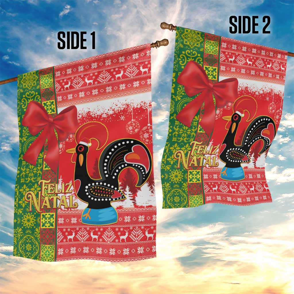 Portugal Christmas Garden Flag Barcelos Rooster Mix Azulejo Pattern - Feliz Natal - Wonder Print Shop