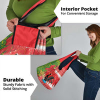 Portugal Christmas Grocery Bag Barcelos Rooster Mix Azulejo Pattern - Feliz Natal