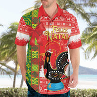 Portugal Christmas Hawaiian Shirt Barcelos Rooster Mix Azulejo Pattern - Feliz Natal - Wonder Print Shop
