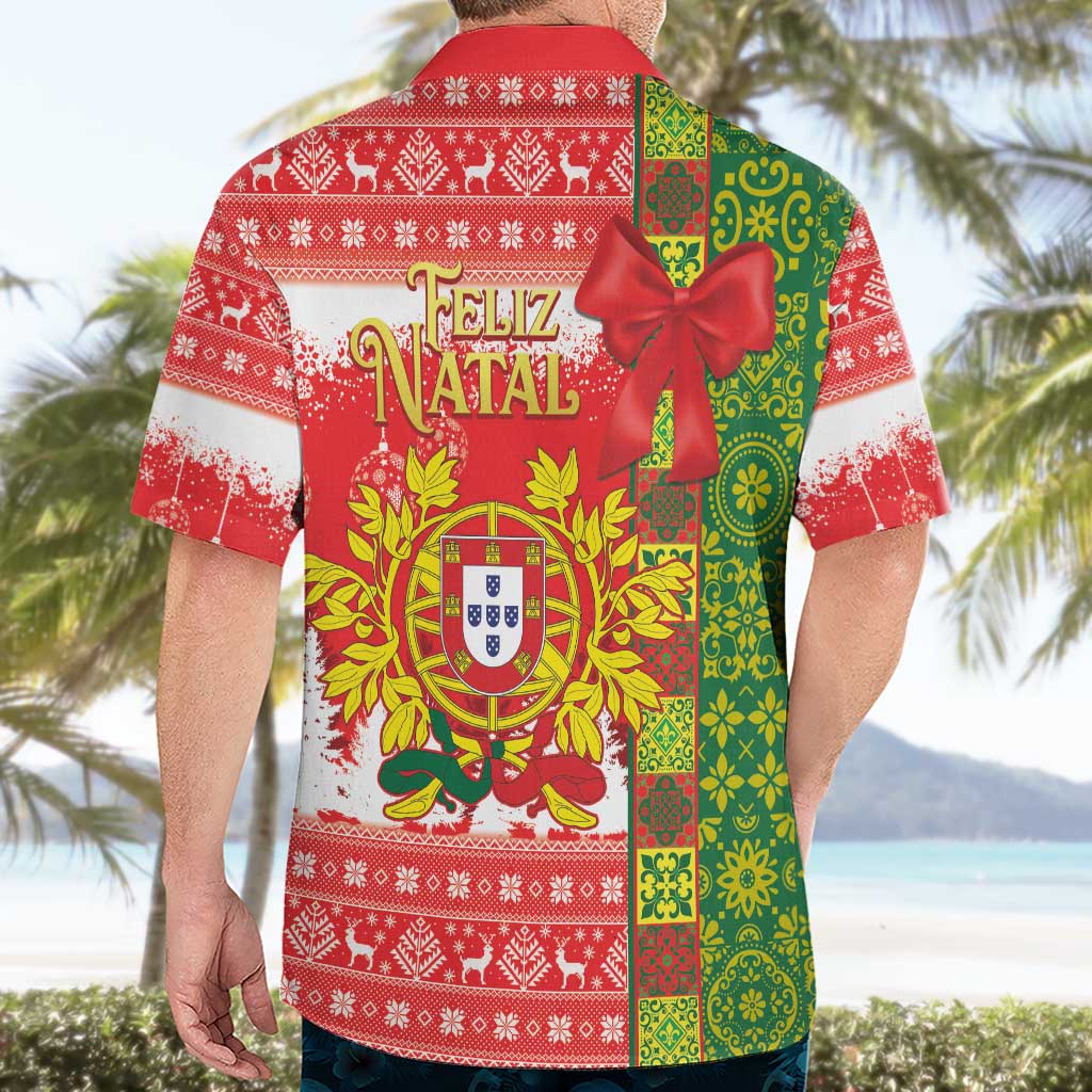 Portugal Christmas Hawaiian Shirt Barcelos Rooster Mix Azulejo Pattern - Feliz Natal - Wonder Print Shop