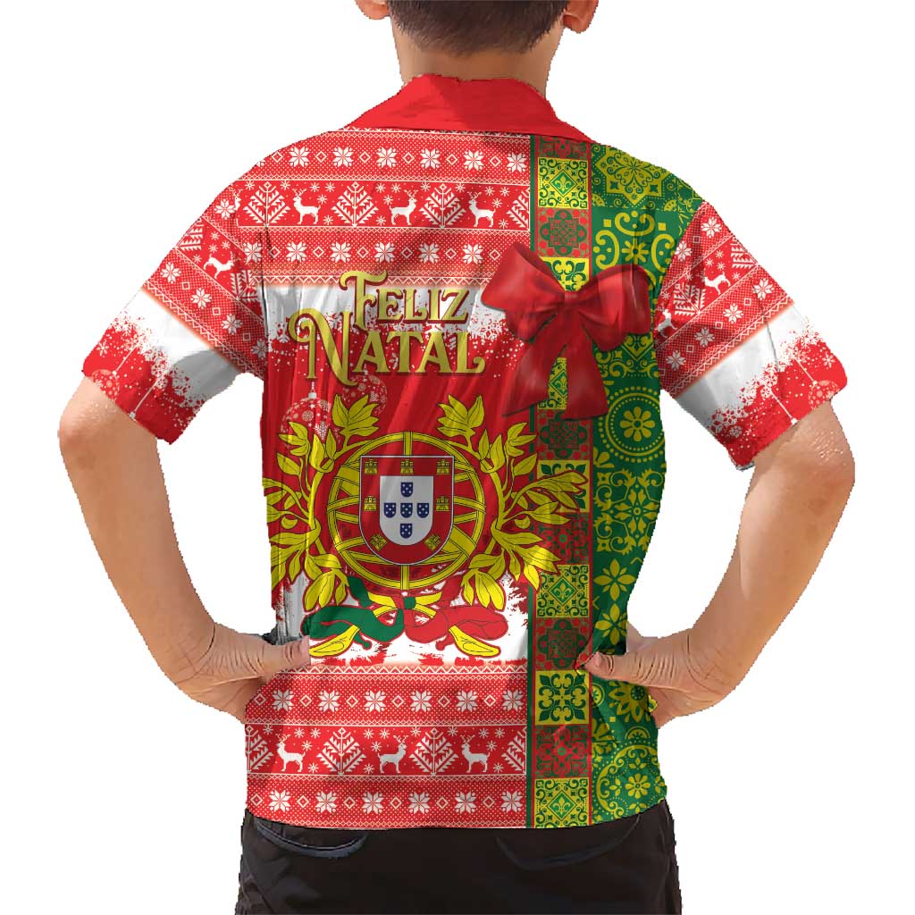 Portugal Christmas Hawaiian Shirt Barcelos Rooster Mix Azulejo Pattern - Feliz Natal - Wonder Print Shop