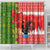 Portugal Christmas Shower Curtain Barcelos Rooster Mix Azulejo Pattern - Feliz Natal