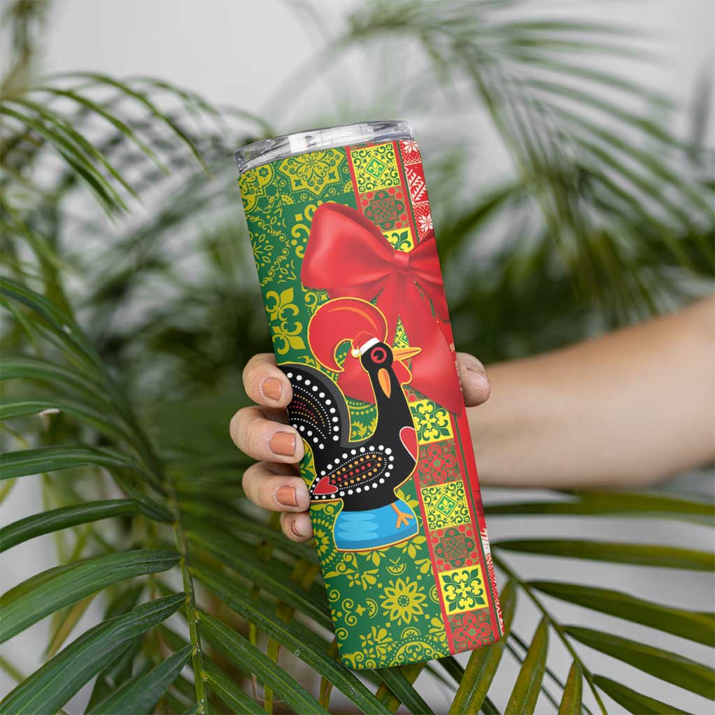 Portugal Christmas Skinny Tumbler Barcelos Rooster Mix Azulejo Pattern - Feliz Natal - Wonder Print Shop