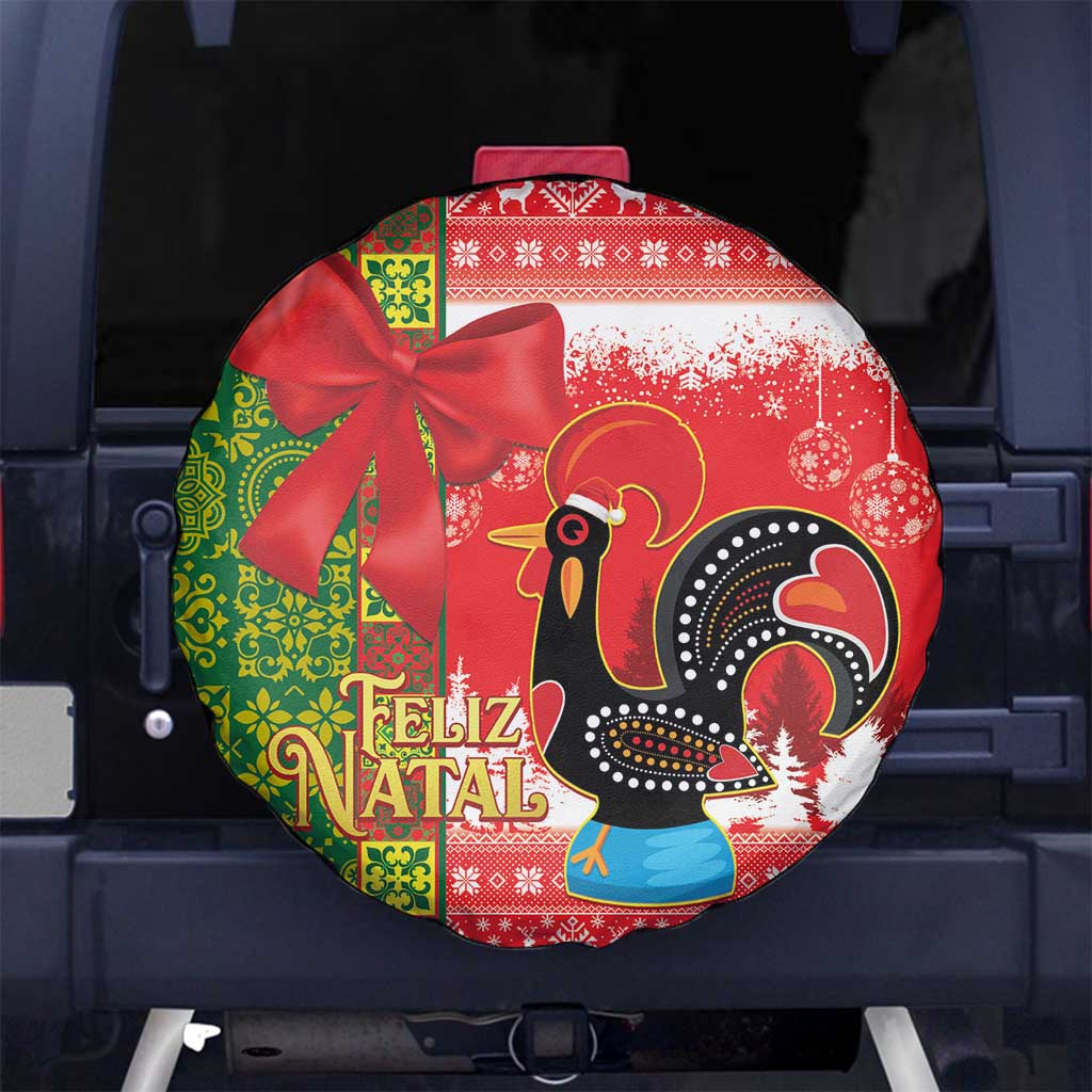 Portugal Christmas Spare Tire Cover Barcelos Rooster Mix Azulejo Pattern - Feliz Natal - Wonder Print Shop