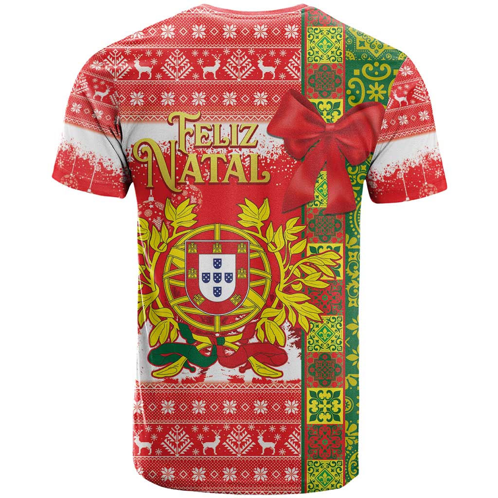 Portugal Christmas T Shirt Barcelos Rooster Mix Azulejo Pattern - Feliz Natal - Wonder Print Shop