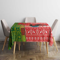 Portugal Christmas Tablecloth Barcelos Rooster Mix Azulejo Pattern - Feliz Natal - Wonder Print Shop