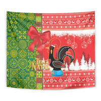 Portugal Christmas Tapestry Barcelos Rooster Mix Azulejo Pattern - Feliz Natal - Wonder Print Shop