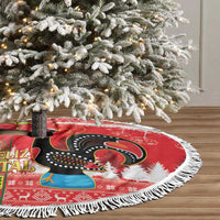 Portugal Christmas Tree Skirt Barcelos Rooster Mix Azulejo Pattern - Feliz Natal - Wonder Print Shop