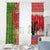 Portugal Christmas Window Curtain Barcelos Rooster Mix Azulejo Pattern - Feliz Natal - Wonder Print Shop