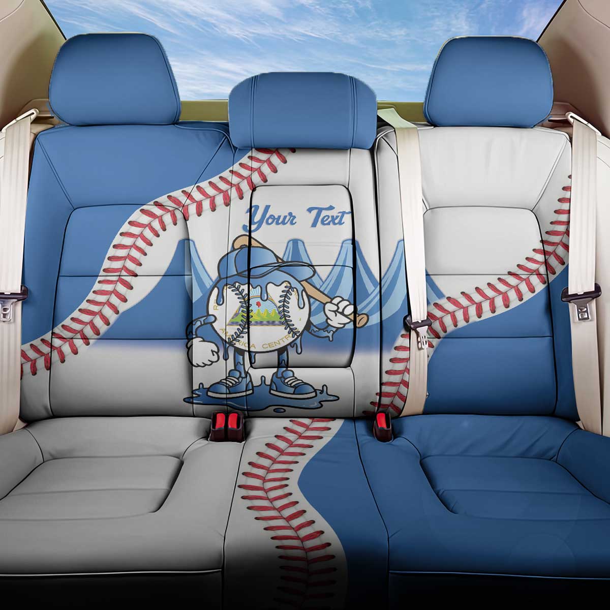 Nicaragua 2026 Baseball Back Car Seat Cover Go Champions Drip Style