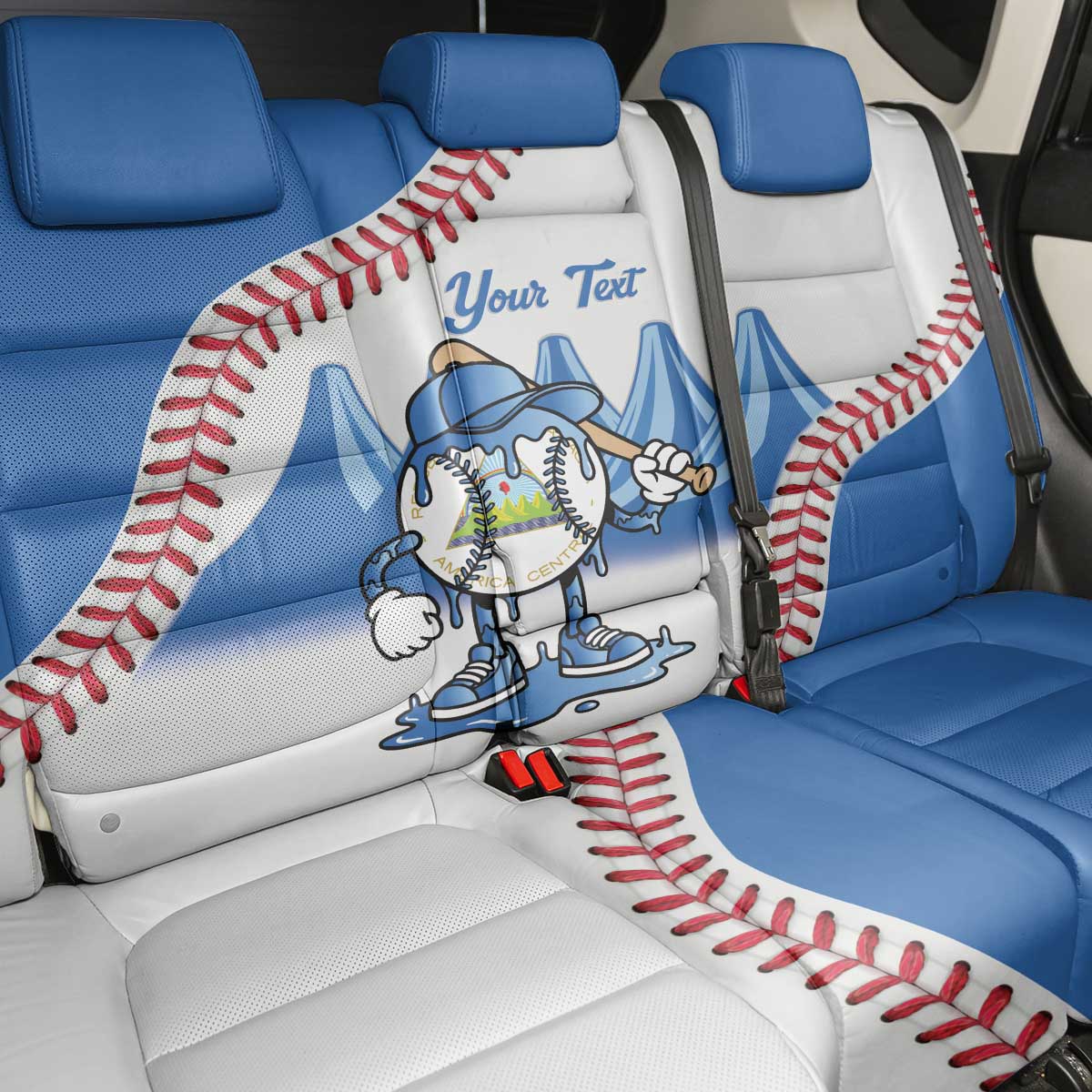Nicaragua 2026 Baseball Back Car Seat Cover Go Champions Drip Style