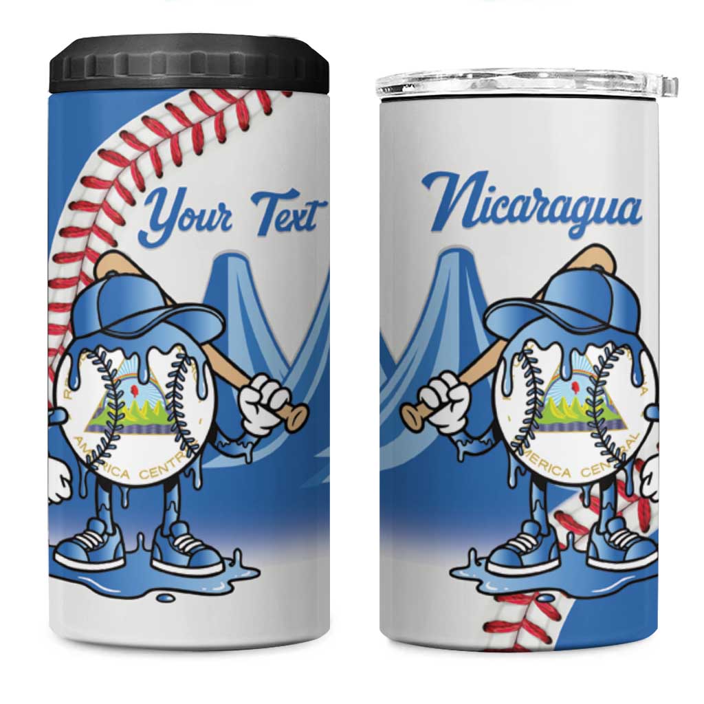 Nicaragua 2026 Baseball Personalized 4 in 1 Can Cooler Tumbler Go Champions Drip Style