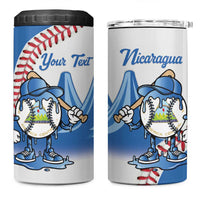 Nicaragua 2026 Baseball Personalized 4 in 1 Can Cooler Tumbler Go Champions Drip Style