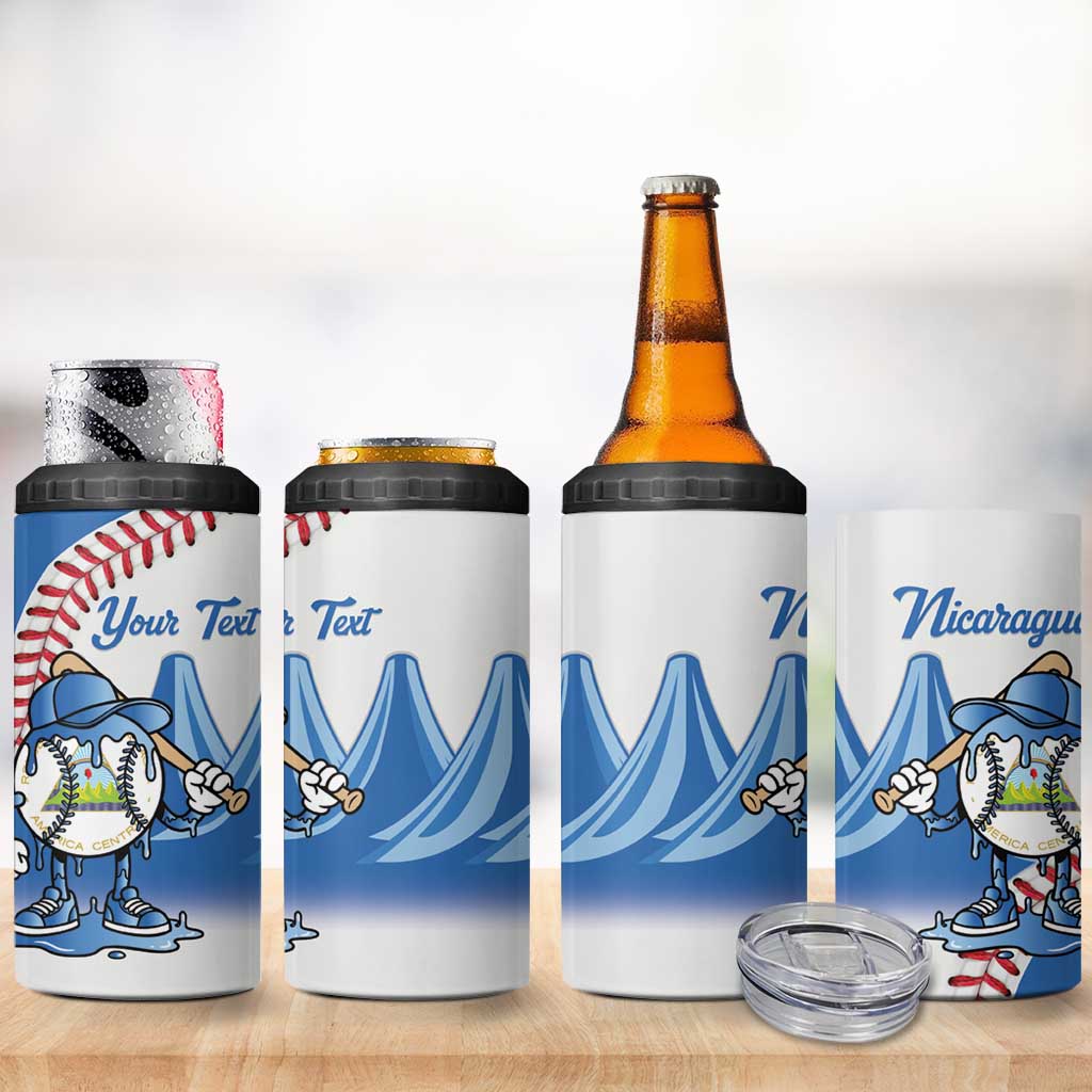 Nicaragua 2026 Baseball Personalized 4 in 1 Can Cooler Tumbler Go Champions Drip Style