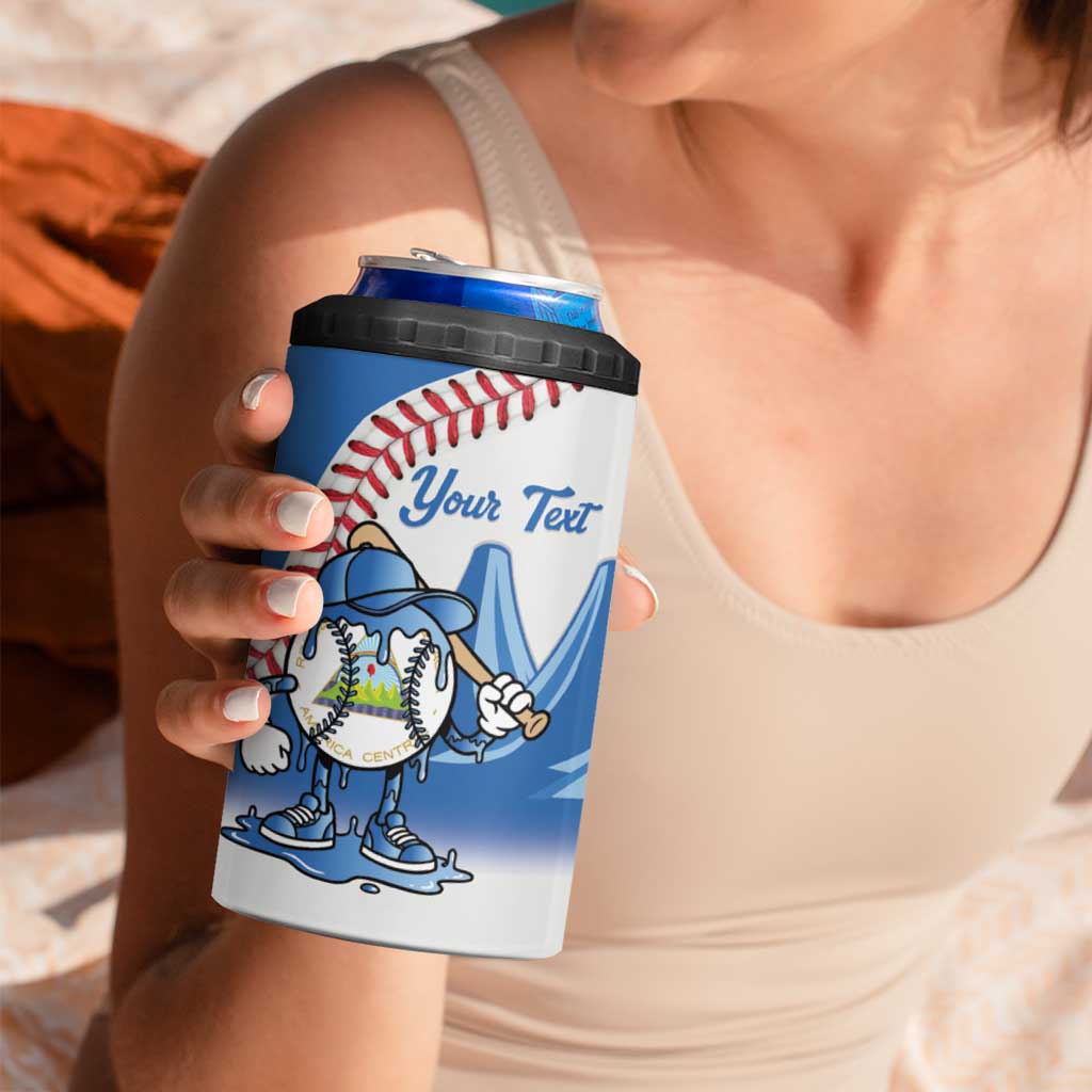 Nicaragua 2026 Baseball Personalized 4 in 1 Can Cooler Tumbler Go Champions Drip Style