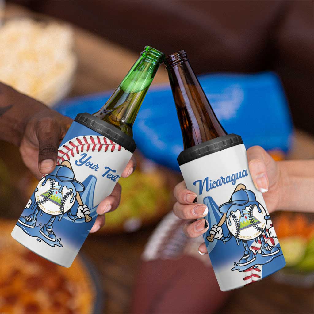 Nicaragua 2026 Baseball Personalized 4 in 1 Can Cooler Tumbler Go Champions Drip Style