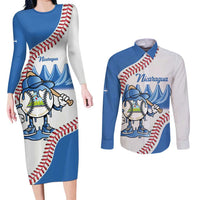 Nicaragua 2026 Baseball Personalized Couples Matching Long Sleeve Bodycon Dress and Long Sleeve Button Shirt Go Champions Drip Style