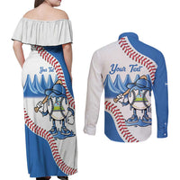 Nicaragua 2026 Baseball Personalized Couples Matching Off Shoulder Maxi Dress and Long Sleeve Button Shirt Go Champions Drip Style