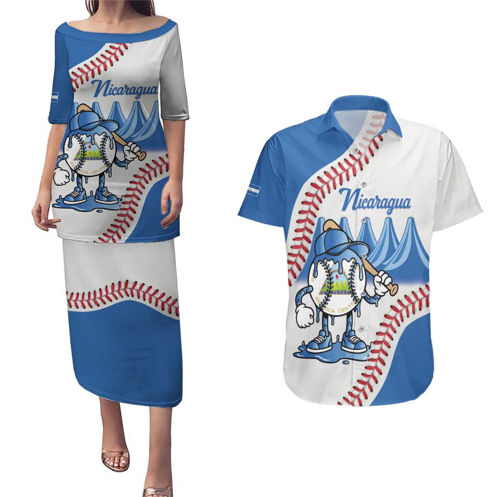 Nicaragua 2026 Baseball Personalized Couples Matching Puletasi and Hawaiian Shirt Go Champions Drip Style