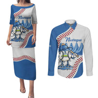 Nicaragua 2026 Baseball Personalized Couples Matching Puletasi and Long Sleeve Button Shirt Go Champions Drip Style