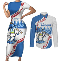 Nicaragua 2026 Baseball Personalized Couples Matching Short Sleeve Bodycon Dress and Long Sleeve Button Shirt Go Champions Drip Style