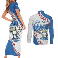 Nicaragua 2026 Baseball Personalized Couples Matching Short Sleeve Bodycon Dress and Long Sleeve Button Shirt Go Champions Drip Style