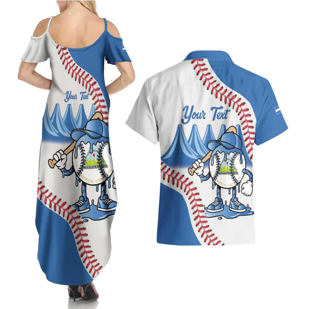 Nicaragua 2026 Baseball Personalized Couples Matching Summer Maxi Dress and Hawaiian Shirt Go Champions Drip Style