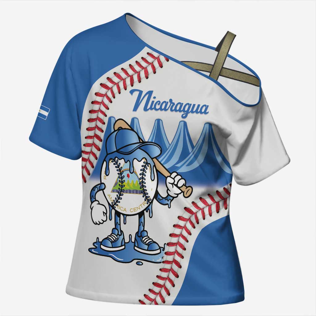 Nicaragua 2026 Baseball Personalized Cross Shoulder Shirt Go Champions Drip Style