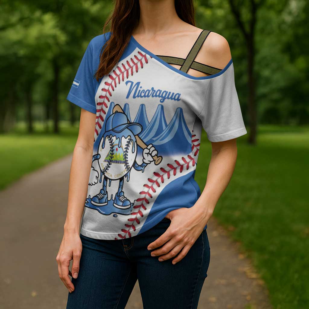 Nicaragua 2026 Baseball Personalized Cross Shoulder Shirt Go Champions Drip Style