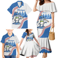Nicaragua 2026 Baseball Personalized Family Matching Mermaid Dress and Hawaiian Shirt Go Champions Drip Style