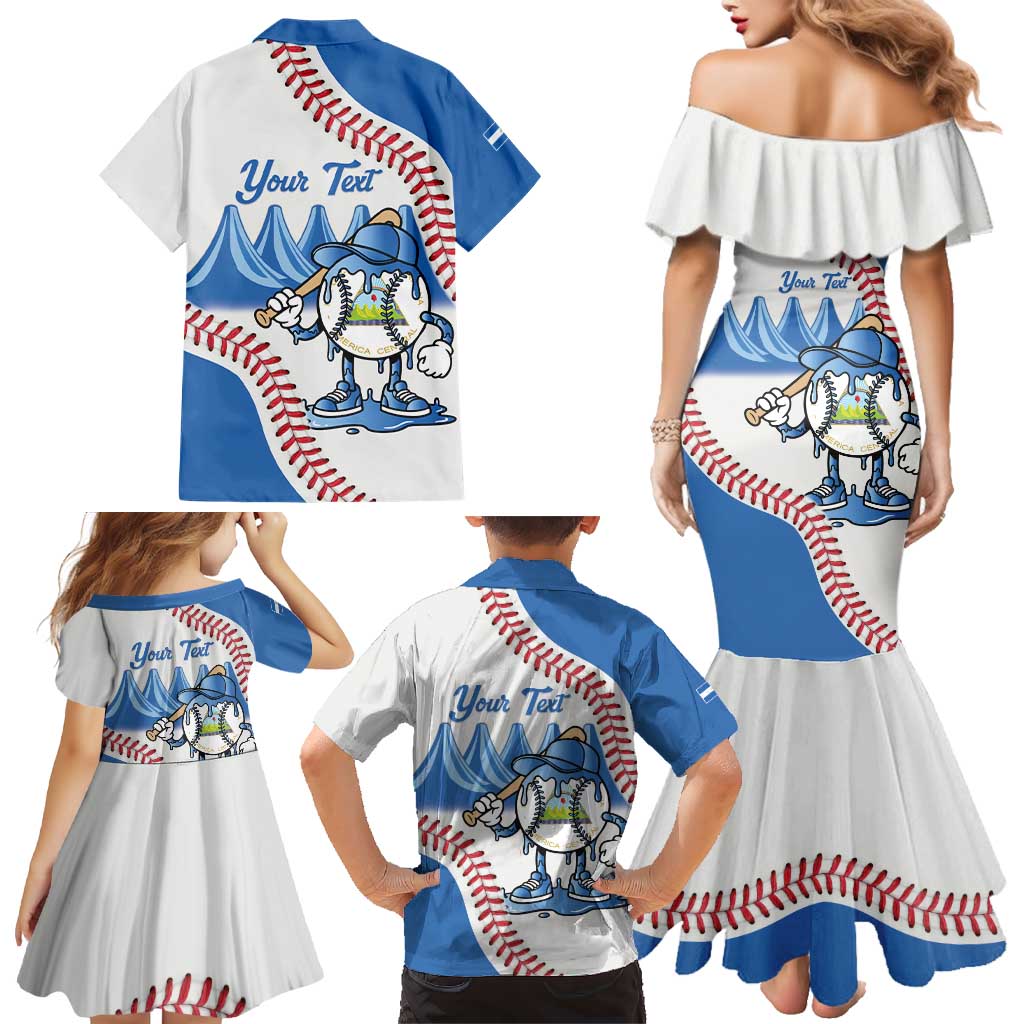 Nicaragua 2026 Baseball Personalized Family Matching Mermaid Dress and Hawaiian Shirt Go Champions Drip Style