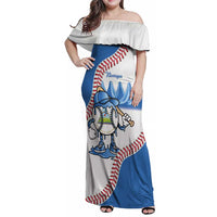 Nicaragua 2026 Baseball Personalized Family Matching Off Shoulder Maxi Dress and Hawaiian Shirt Go Champions Drip Style
