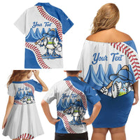 Nicaragua 2026 Baseball Personalized Family Matching Off Shoulder Short Dress and Hawaiian Shirt Go Champions Drip Style