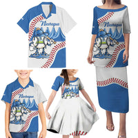 Nicaragua 2026 Baseball Personalized Family Matching Puletasi and Hawaiian Shirt Go Champions Drip Style