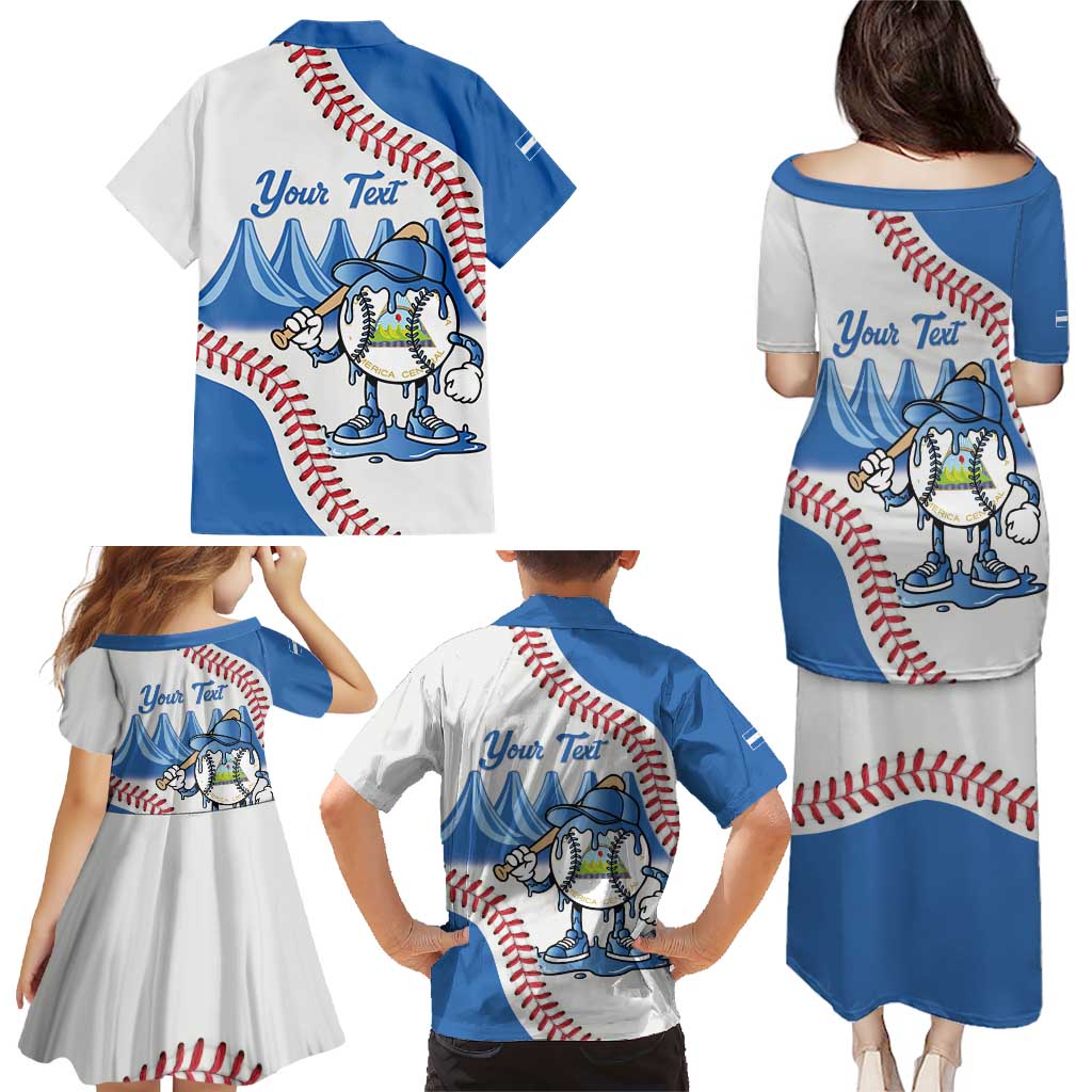 Nicaragua 2026 Baseball Personalized Family Matching Puletasi and Hawaiian Shirt Go Champions Drip Style