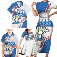Nicaragua 2026 Baseball Personalized Family Matching Short Sleeve Bodycon Dress and Hawaiian Shirt Go Champions Drip Style