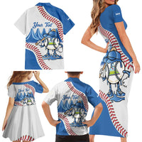 Nicaragua 2026 Baseball Personalized Family Matching Short Sleeve Bodycon Dress and Hawaiian Shirt Go Champions Drip Style