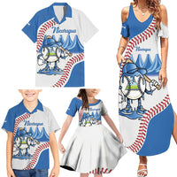 Nicaragua 2026 Baseball Personalized Family Matching Summer Maxi Dress and Hawaiian Shirt Go Champions Drip Style