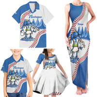 Nicaragua 2026 Baseball Personalized Family Matching Tank Maxi Dress and Hawaiian Shirt Go Champions Drip Style