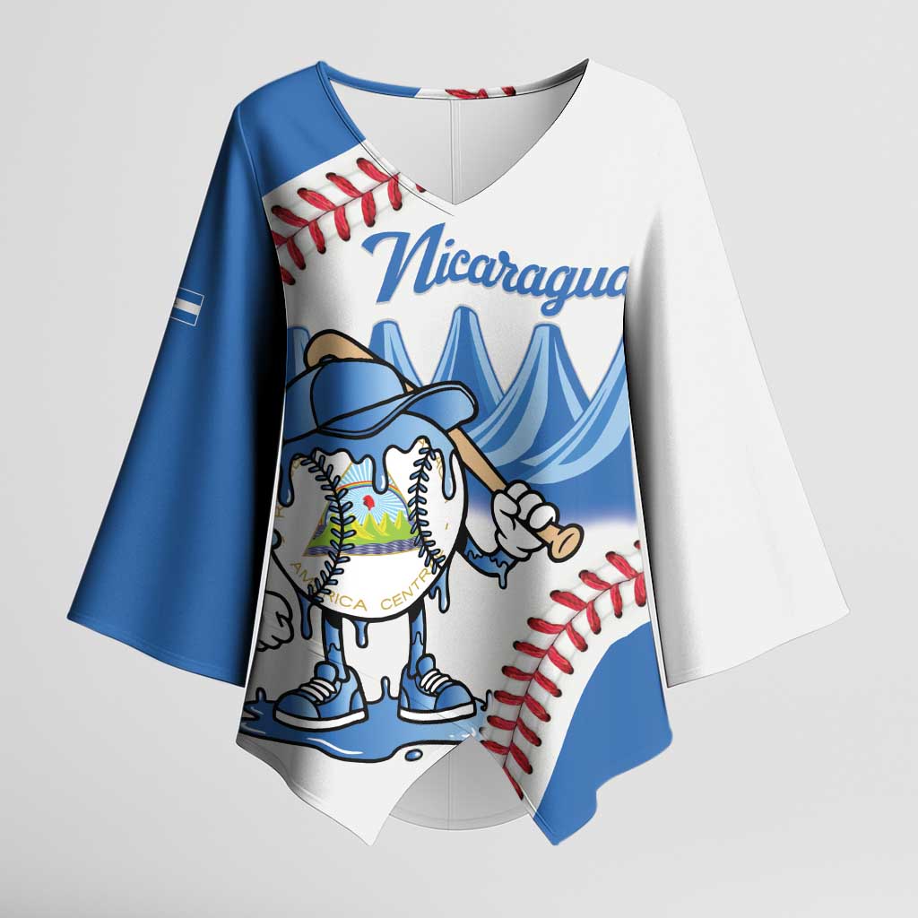 Nicaragua 2026 Baseball Personalized Kimono Sleeve Blouse Go Champions Drip Style