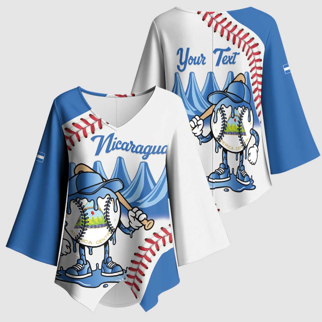 Nicaragua 2026 Baseball Personalized Kimono Sleeve Blouse Go Champions Drip Style