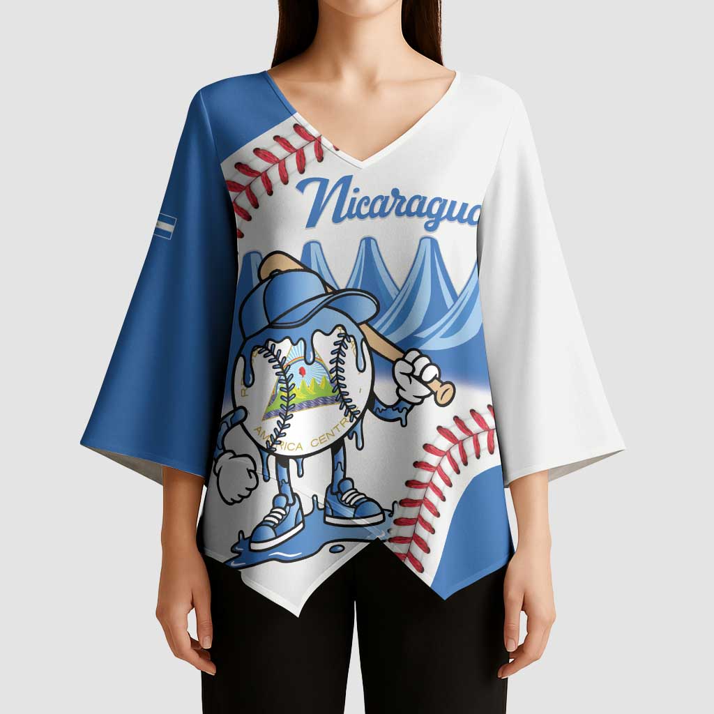 Nicaragua 2026 Baseball Personalized Kimono Sleeve Blouse Go Champions Drip Style