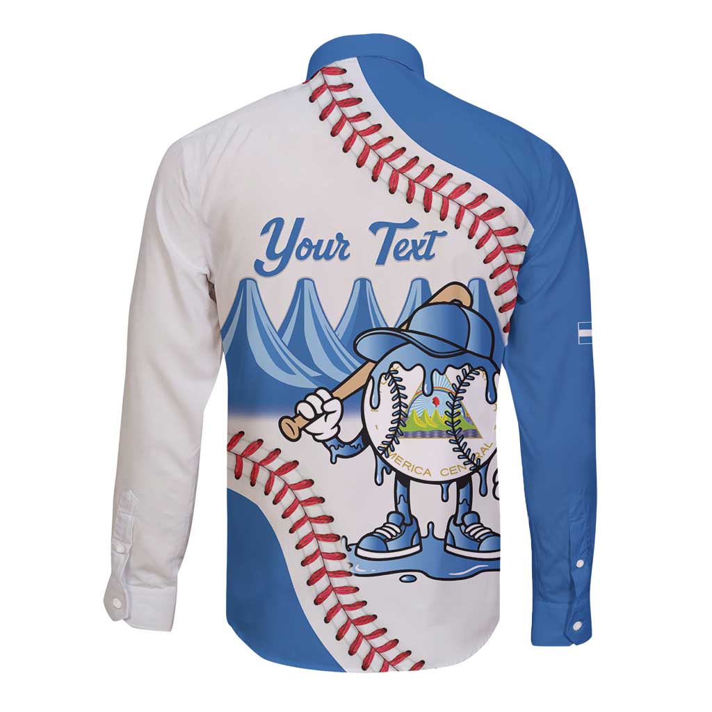 Nicaragua 2026 Baseball Personalized Long Sleeve Button Shirt Go Champions Drip Style