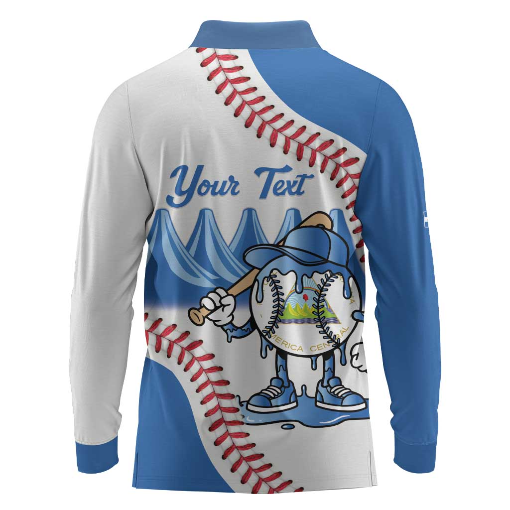 Nicaragua 2026 Baseball Personalized Long Sleeve Polo Shirt Go Champions Drip Style