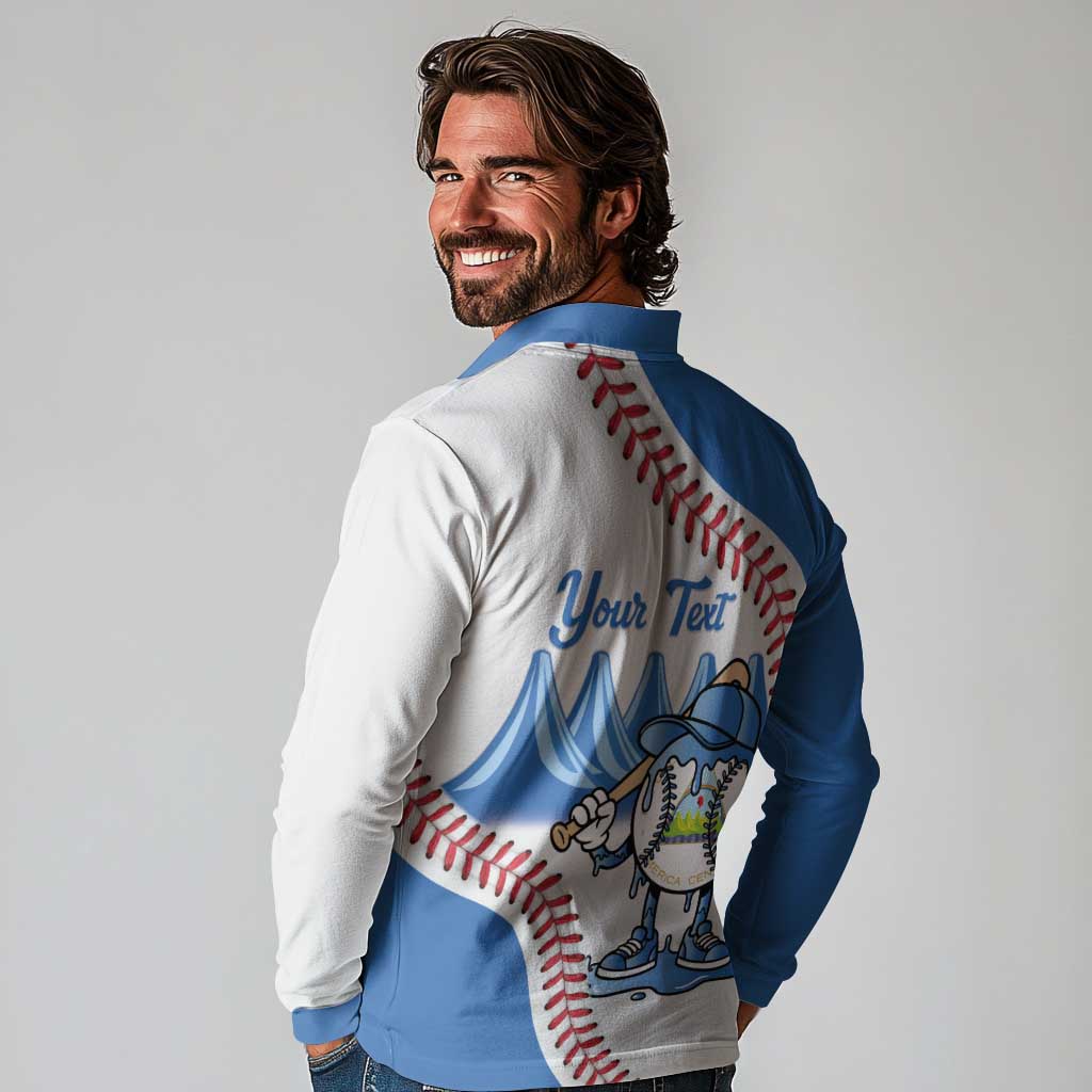 Nicaragua 2026 Baseball Personalized Long Sleeve Polo Shirt Go Champions Drip Style