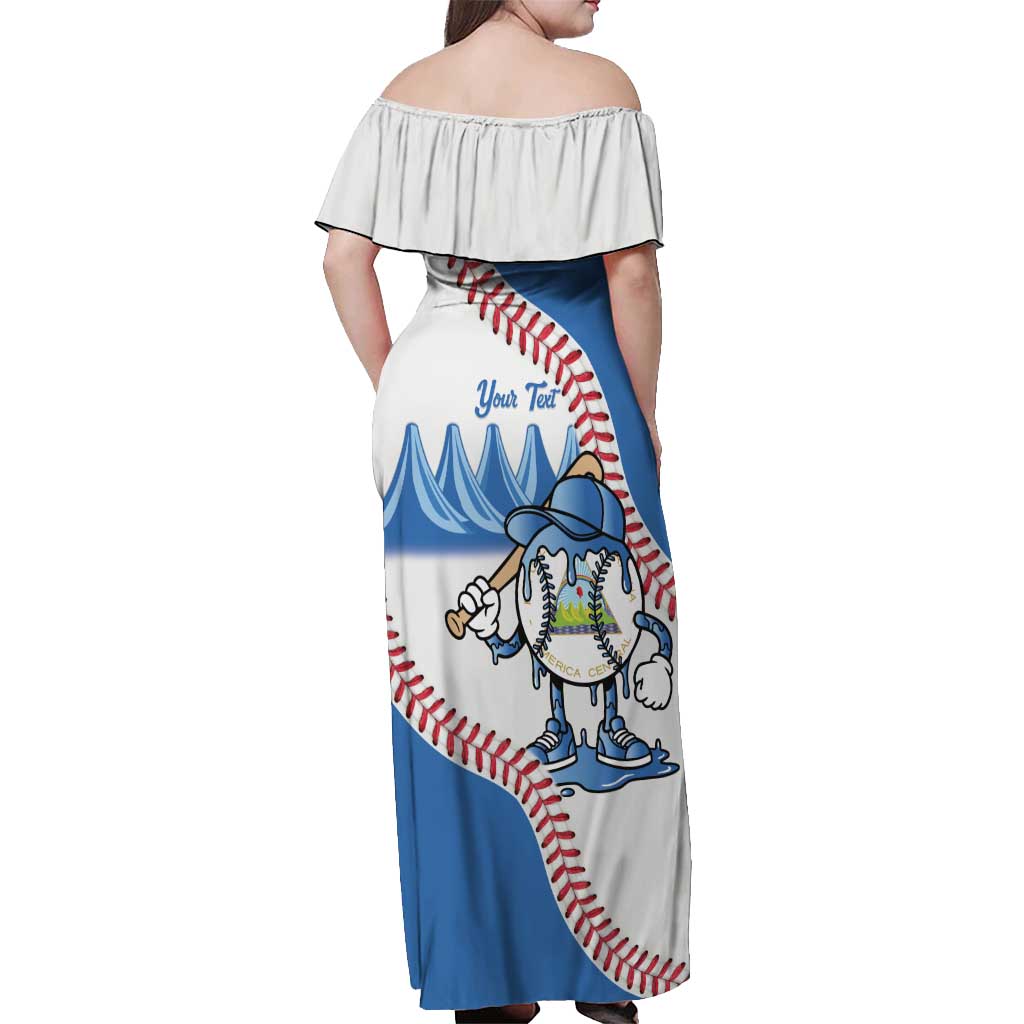 Nicaragua 2026 Baseball Personalized Off Shoulder Maxi Dress Go Champions Drip Style