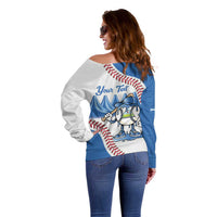 Nicaragua 2026 Baseball Personalized Off Shoulder Sweater Go Champions Drip Style