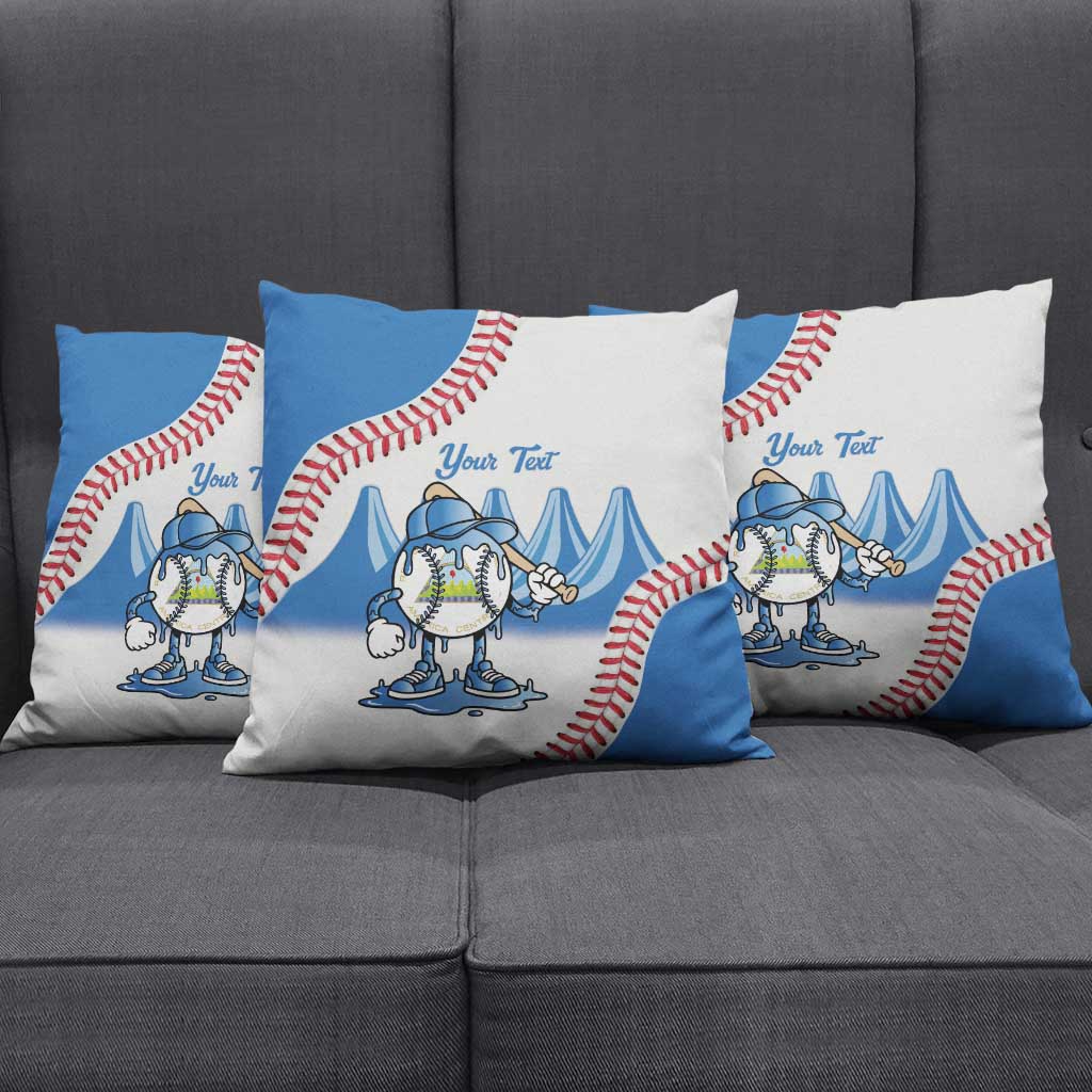 Nicaragua 2026 Baseball Pillow Cover Go Champions Drip Style