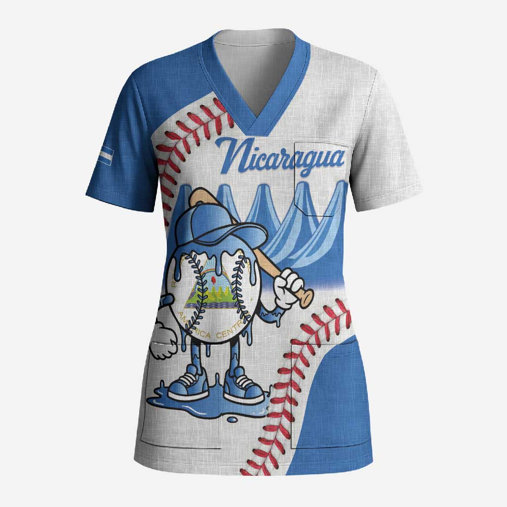 Nicaragua 2026 Baseball Personalized Scrub Top Go Champions Drip Style