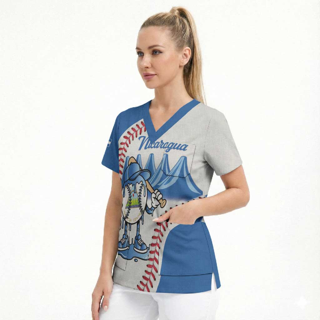 Nicaragua 2026 Baseball Personalized Scrub Top Go Champions Drip Style